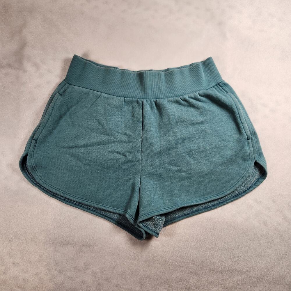 Victoria's Secret On Point Blue Green Fleece Sweat Shorts with Pockets - Small